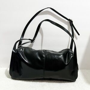 Zara Black Glossy Shoulder Bag